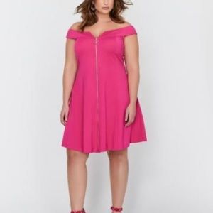 NWT off the shoulder fit flare full zipper dress